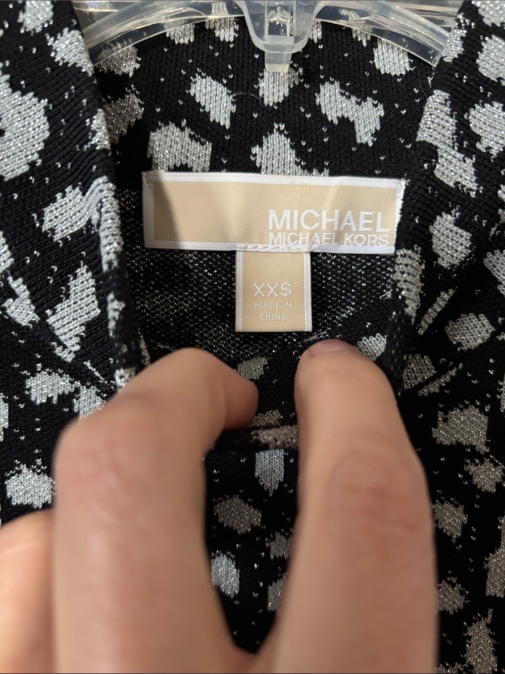 Michael Kors Black & Silver Animal-Print Long Bell Sleeve Dress - Picture 4 of 7